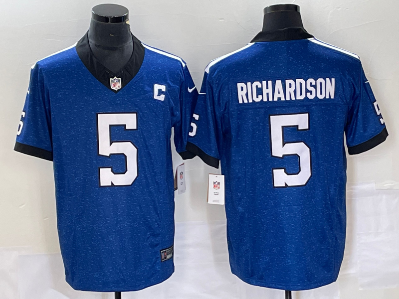 Men's Indianapolis Colts Anthony Richardson #5 Royal Indiana Nights Alternate Jersey
